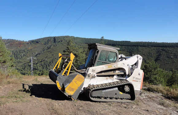 Imagen de un bulldozer en un trabajo de gestión forestal y de vegetación.